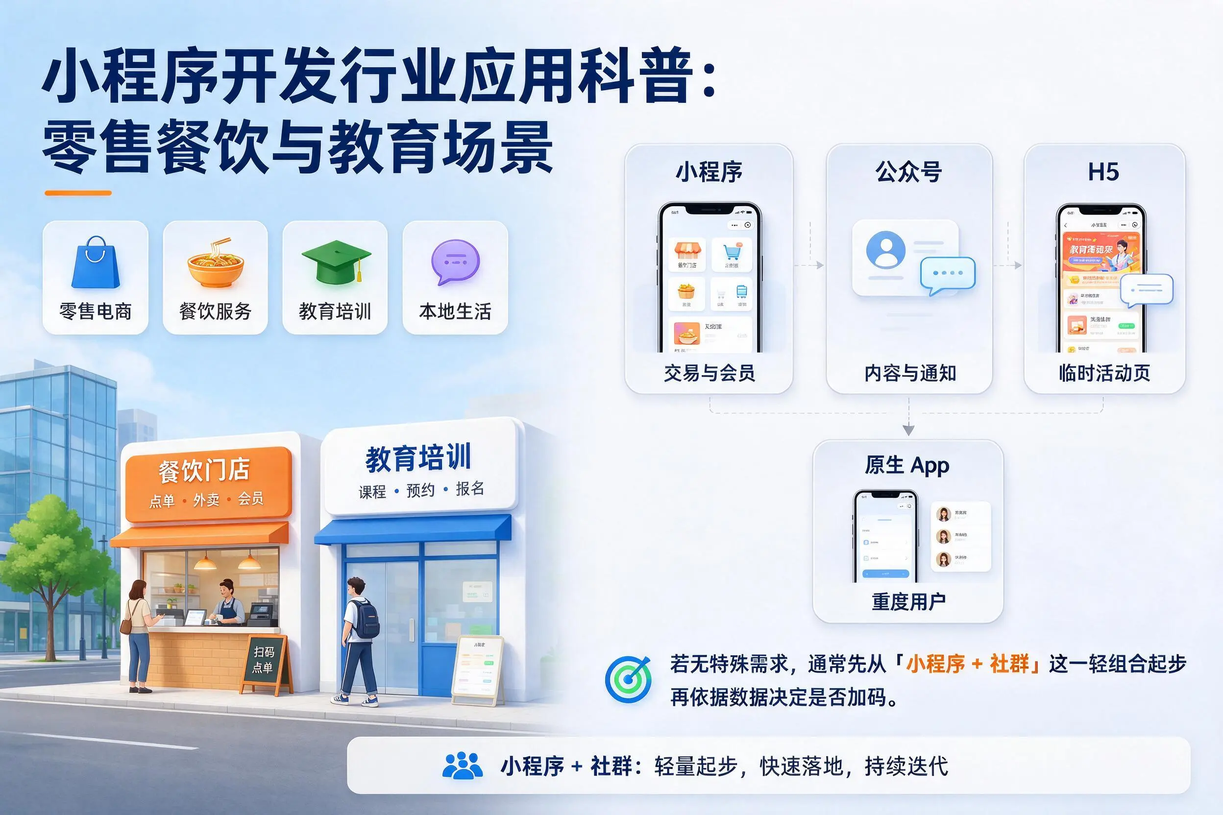 蚌埠小程序开发行业应用科普：零售餐饮与教育场景