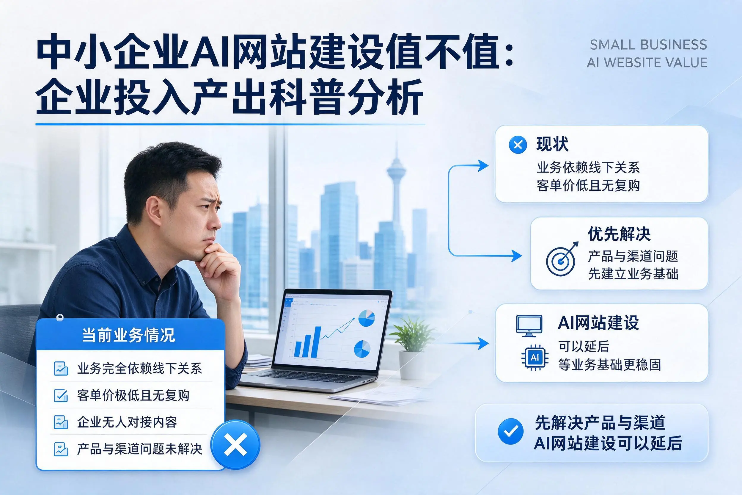 中小企业AI网站建设值不值：蚌埠企业投入产出科普分析