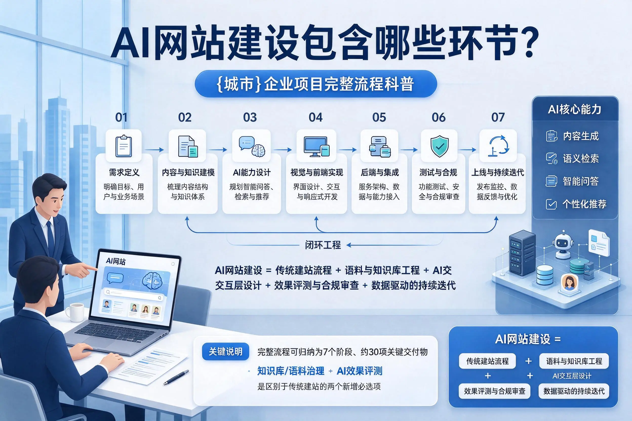 AI网站建设包含哪些环节？蚌埠企业项目完整流程科普