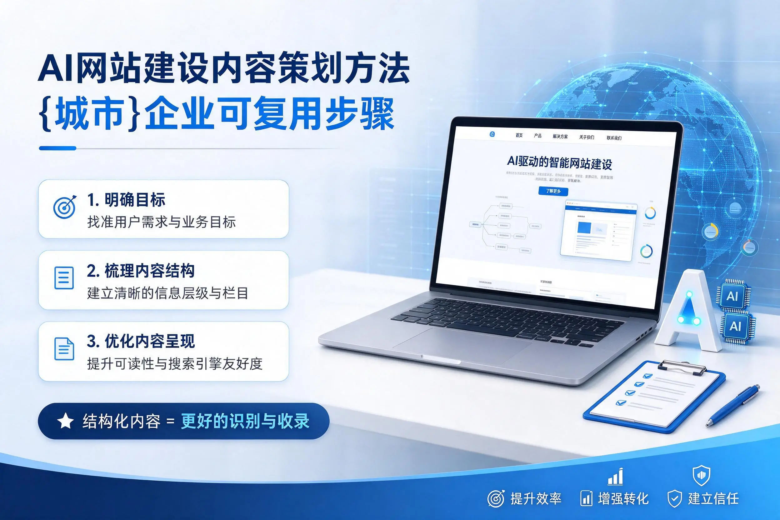 AI网站建设内容策划方法,蚌埠企业可复用步骤