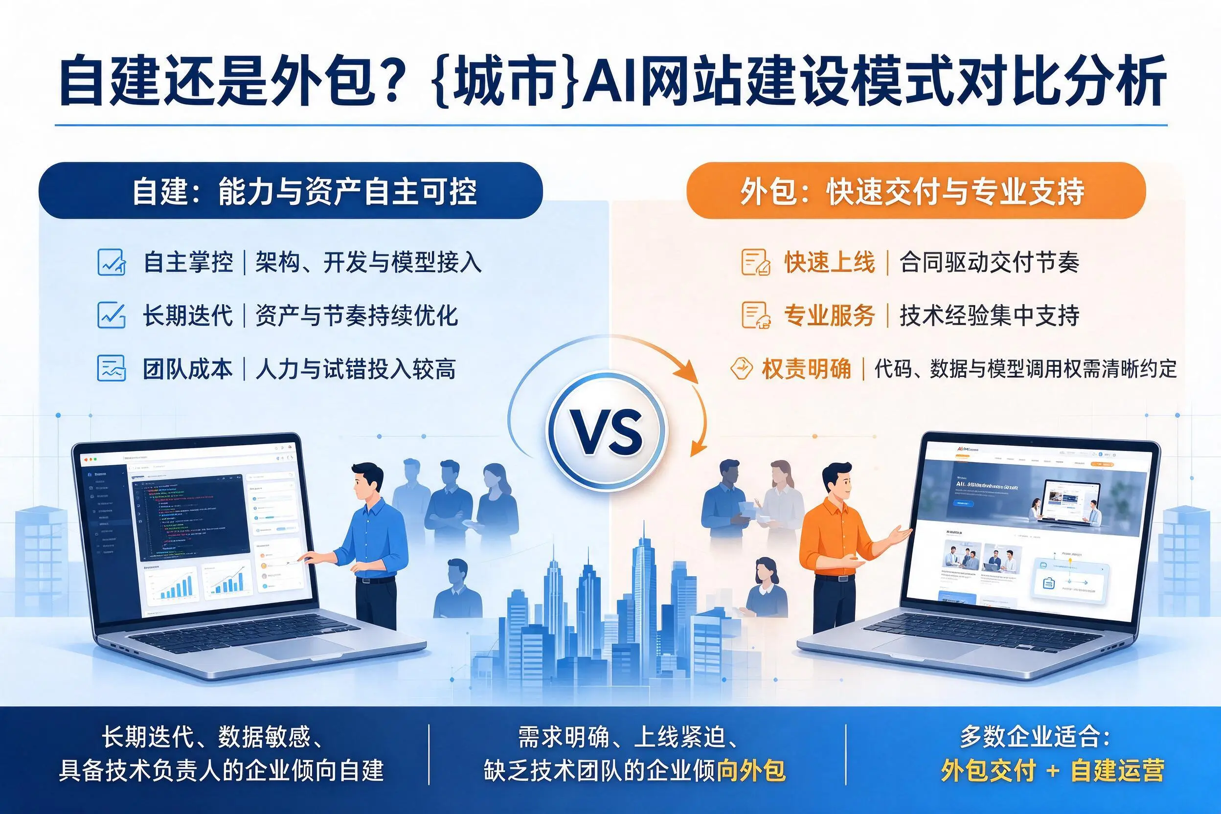 自建还是外包？蚌埠AI网站建设模式对比分析
