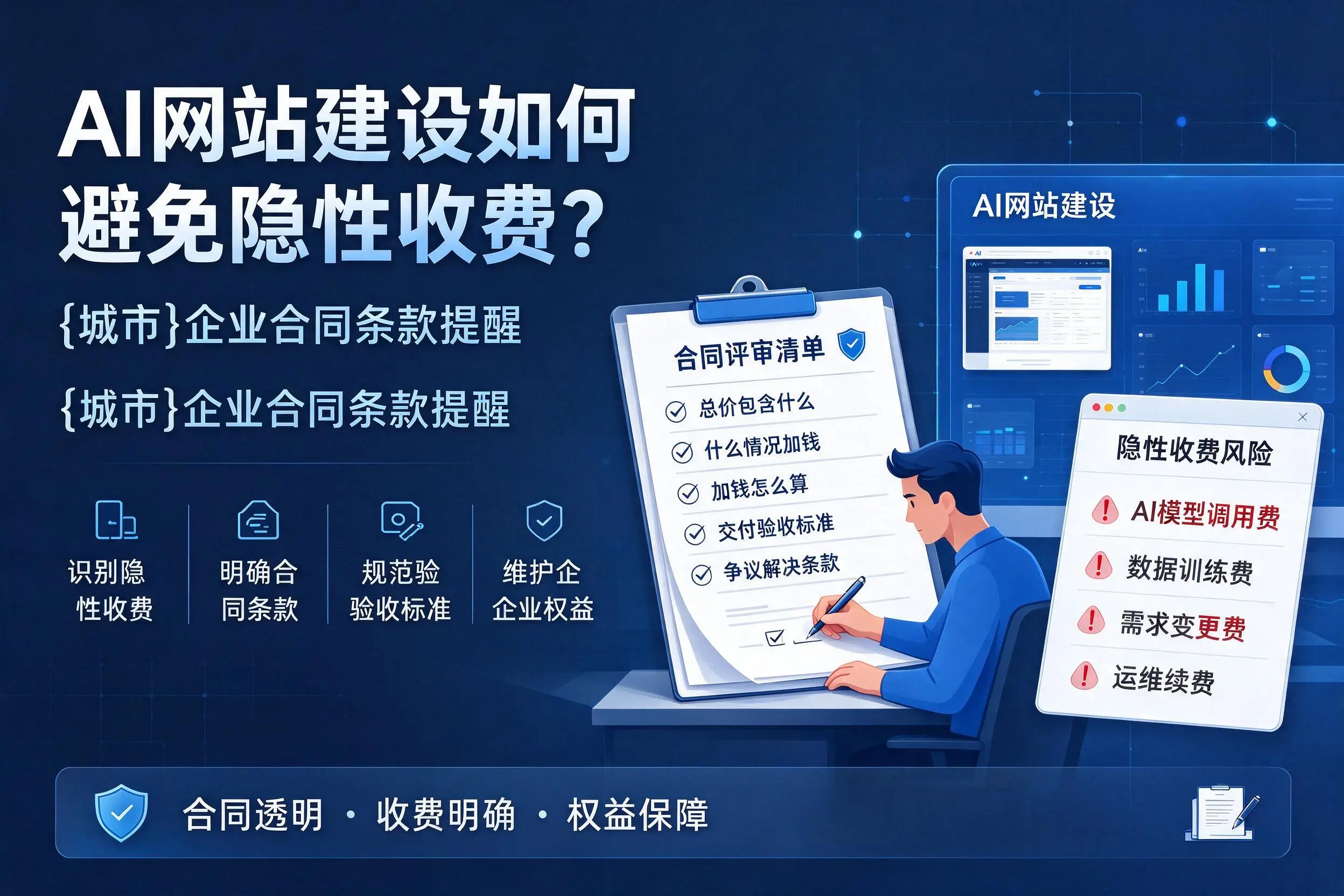 AI网站建设如何避免隐性收费?蚌埠企业合同条款提醒