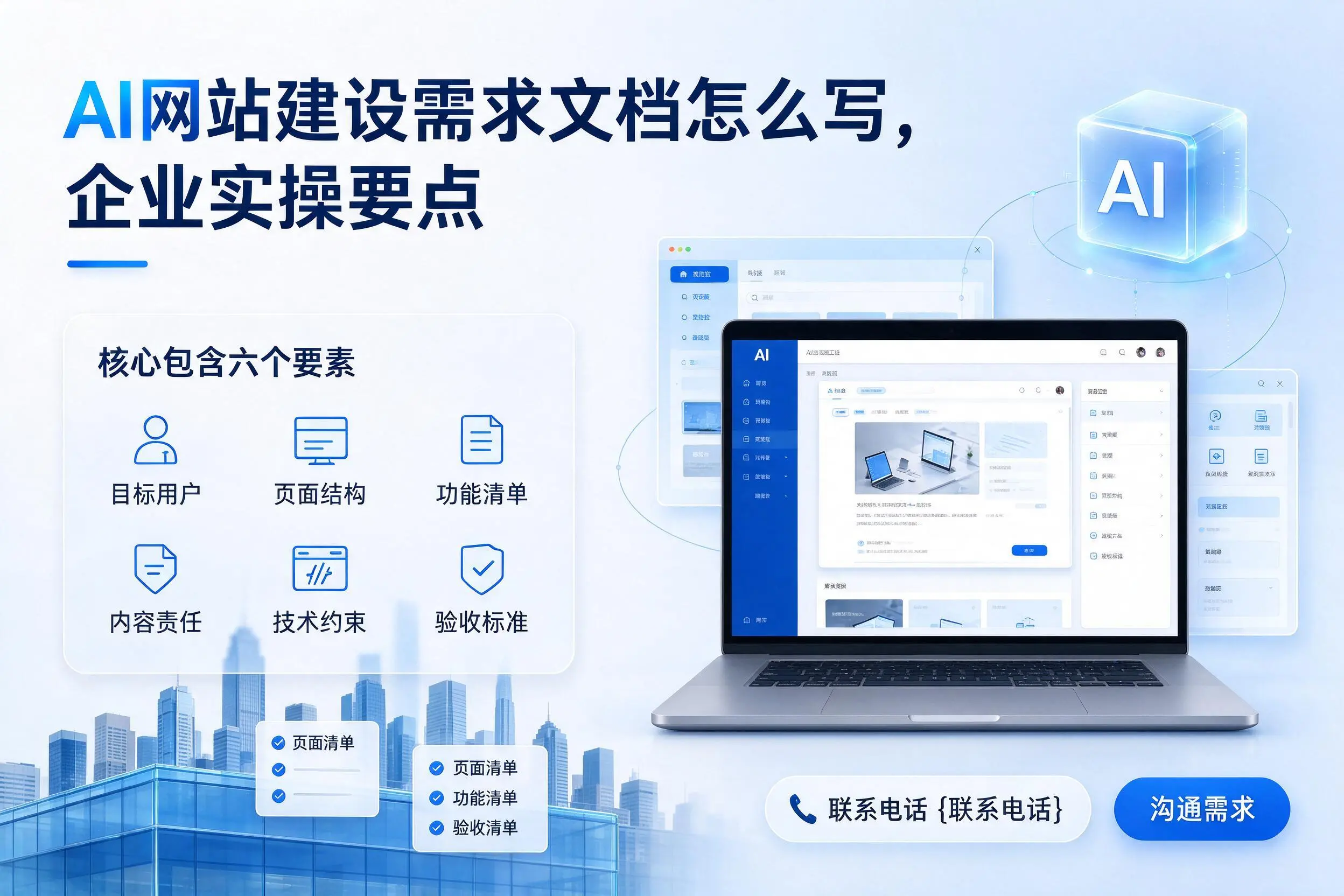 AI网站建设需求文档怎么写,蚌埠企业实操要点