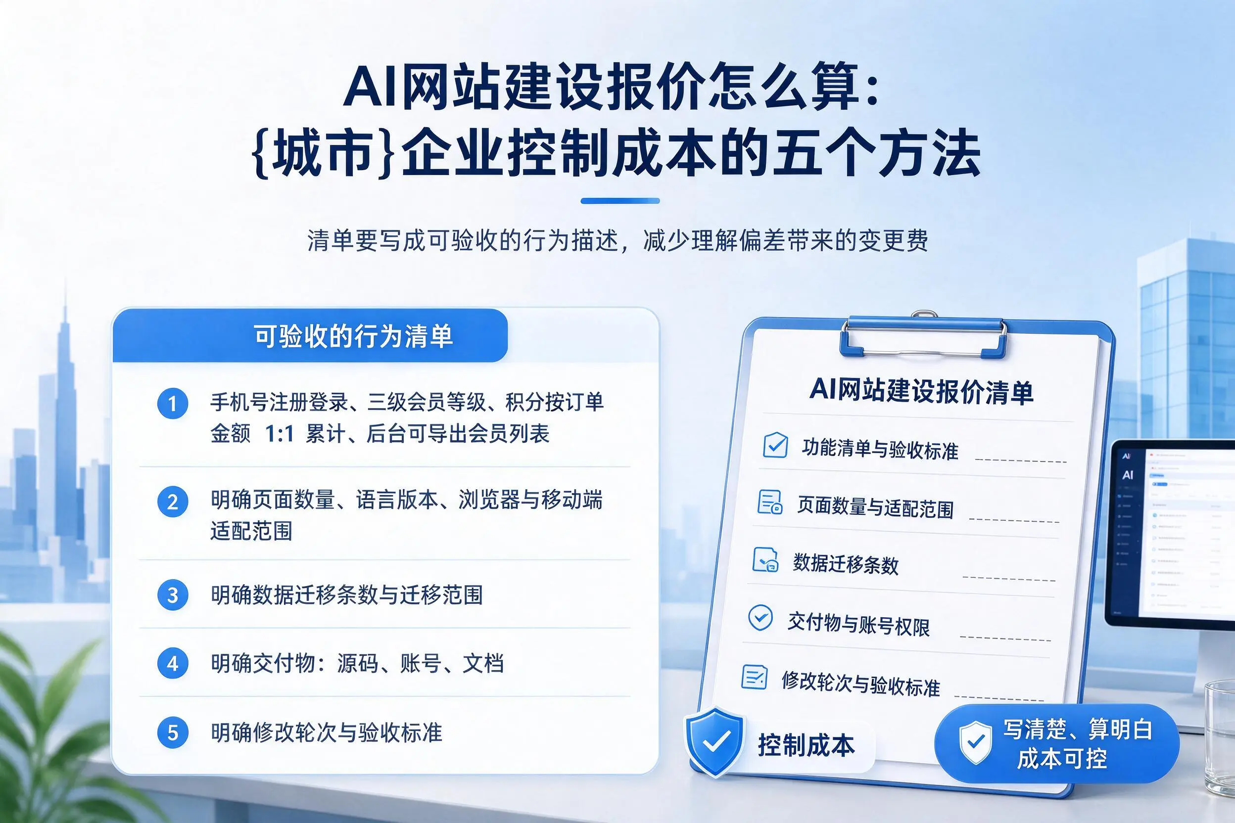 AI网站建设报价怎么算：蚌埠企业控制成本的五个方法